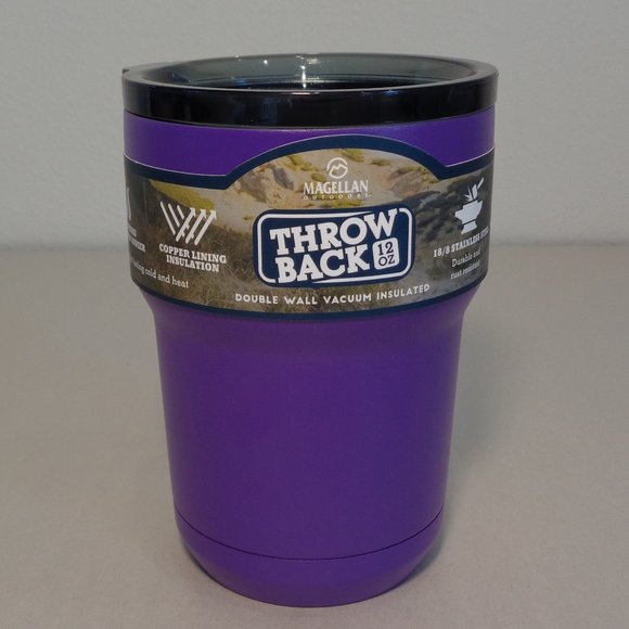 Magellan Outdoors 12 oz Stainless Steel New Purple Tumbler / Cup / Thermos - Picture 1 of 16